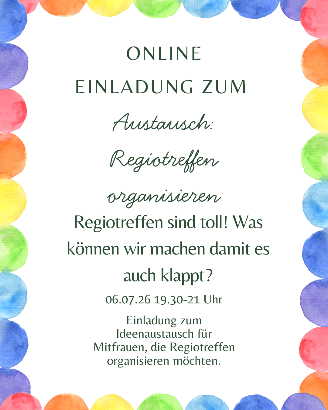 Austausch Regiotreffen organisieren